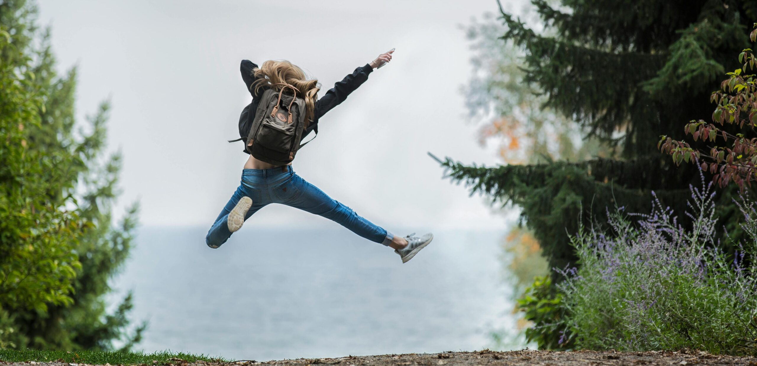 woman jumping